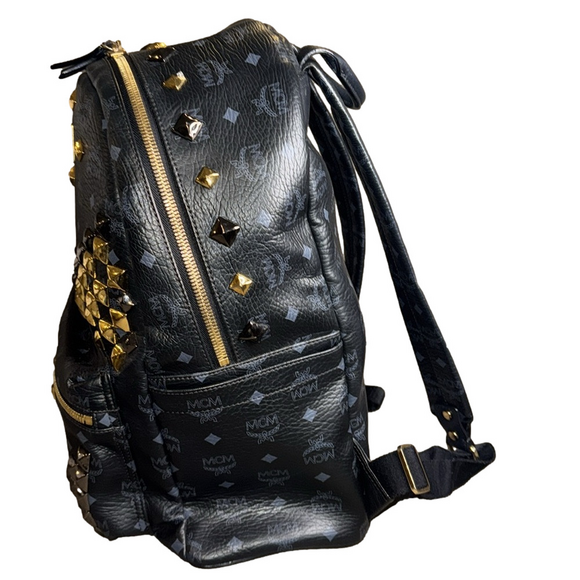 MCM Black Studded Backpack - Picture 4 of 9